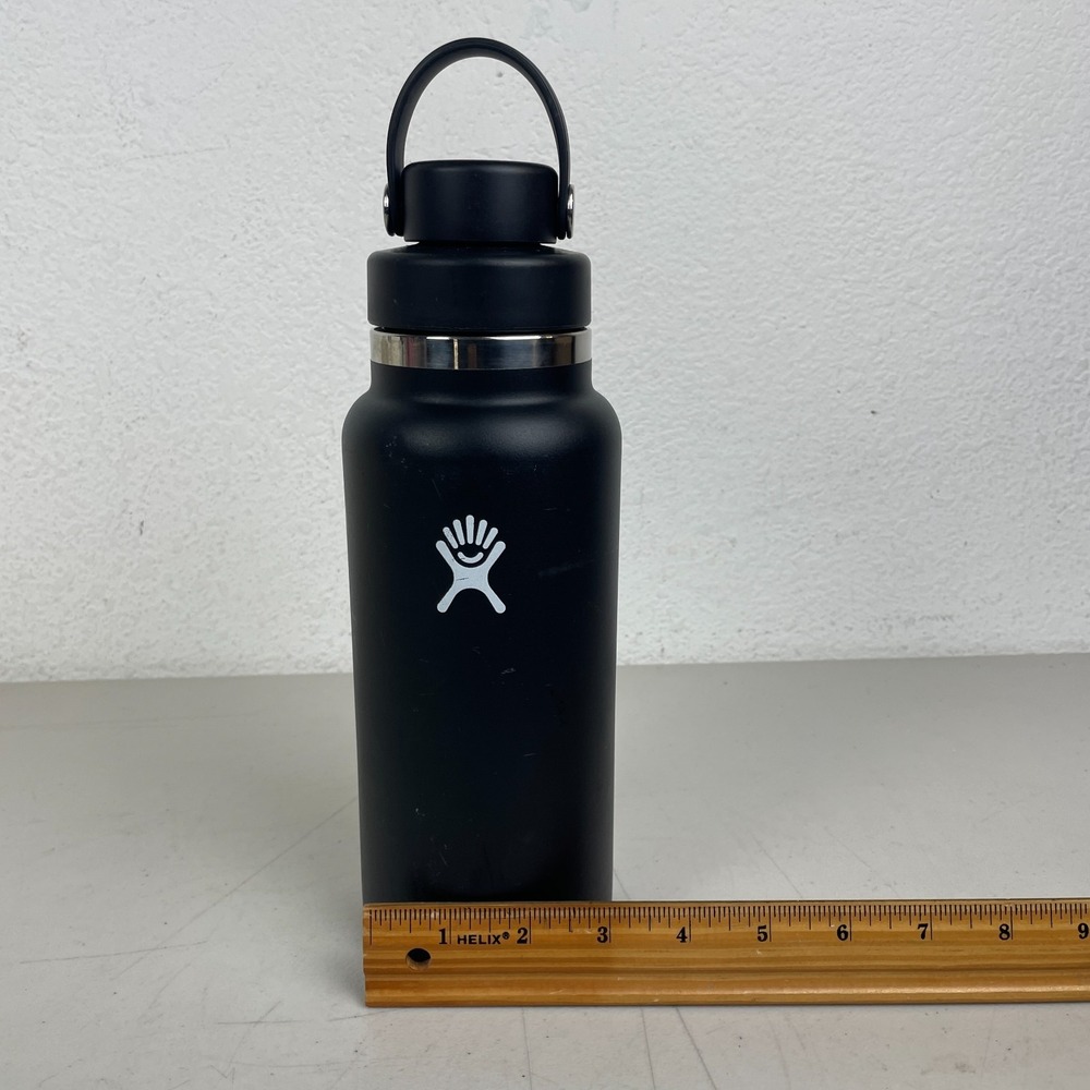 Hydro Flask Wide Mouth Water Bottle 32oz Black Insulated Stainless Steel Hydrate - Picture 12 of 13